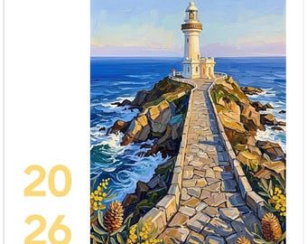 Lighthouses - vierkante wandkalender 2026
