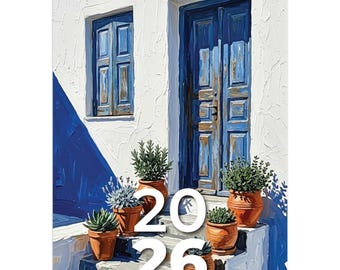 Wandkalender Griekse eilandlandschappen 2026: kant-en-klare kunstafdrukken