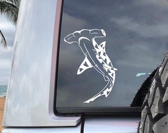 Heart Shaped Hammer Head Shark Decal, Shark bumper Sticker, Window Decal, Vinyl Sticker, Tumbler Stickers, Weatherproof, Diving, Scuba