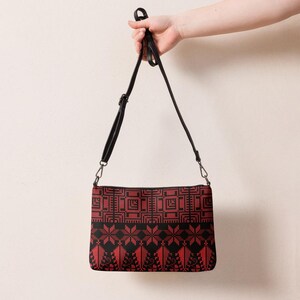 Rote Palästinensische Motiv Design Print Schultertasche