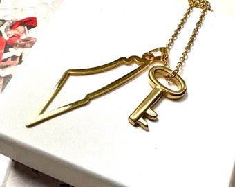 Collar con la Llave del Retorno y el Mapa de Palestina bañado en oro