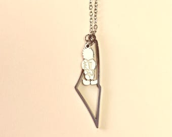 Colgante con mapa de Palestina y collar con dije de Handalah