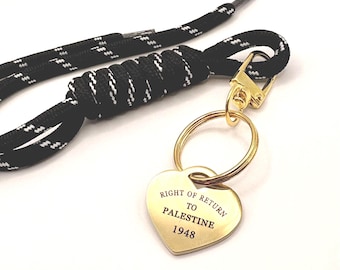 Llavero con cordón trenzado del derecho de retorno a Palestina