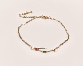 Pulsera chapada en oro con mapa y bandera de Palestina