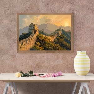 Great Wall of China Travel Poster Great Wall of China Print China Art Print Great Wall of China Gift Great Wall of China Wall Art