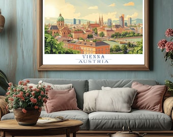 Vienna Travel Poster Vintage Wall Art Austria Cityscape Decor Traveler Gift Home or Office Decoration DIGITAL Download Printable Set of 3