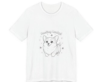 Camiseta Corgi con energía de la suerte, diseño de suerte verde