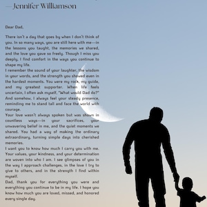 En memoria de papá: carta conmemorativa imprimible de un hijo
