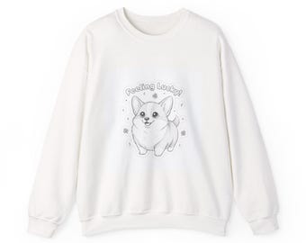 Sudadera con Corgi que se siente afortunado/camiseta con energía de la suerte, diseño de suerte verde