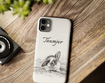 Estuche para teléfono con retrato de mascota personalizado. Boceto a lápiz personalizado a partir de tu foto.