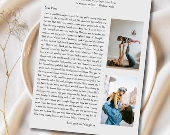 Plantilla de carta para mamá: plantilla editable de Canva / recuerdo imprimible