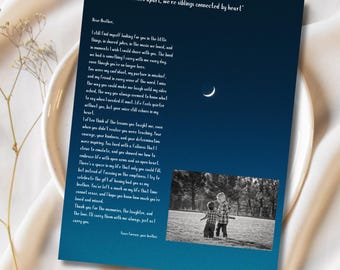 Carta conmemorativa a un hermano: un sentido homenaje (descarga digital)