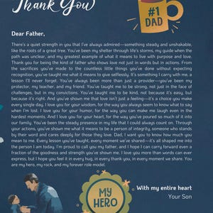 Thank You, Dad - Ein herzlicher Brief von Ihrem Sohn