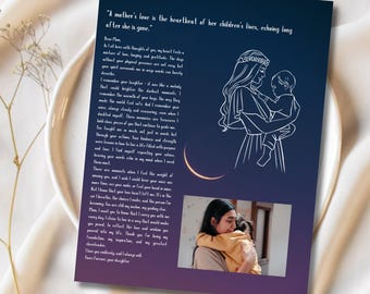 Arte con letras conmemorativas: En memoria de mamá (descarga digital de Canva)