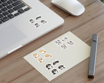 Hoja de pegatinas de cachorros kawaii / Calcomanías de emojis de perros