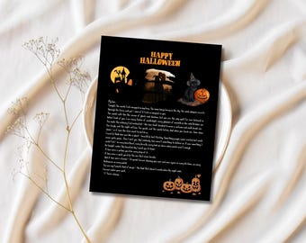 Carta de amor romántica de Halloween: Plantilla editable de Canva (descarga digital)