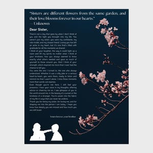 Carta conmemorativa para una hermana - Homenaje a un hermano Descargar
