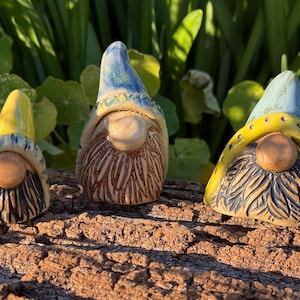 Handmade Mini Fairy Garden Gnome Ceramic Pottery