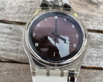 Vintage Swatch Solar Watch: SRK104D, NOS Germany, 1990s