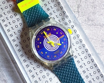 Vintage Swatch Orologio  SSK01 STOP Watch Colorful Neon - New in Box