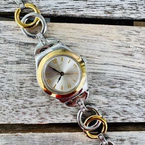 Vintage Swatch Irony “RingBling” YSS286G – Damklocka i tvåfärgat armband – Fullt fungerande