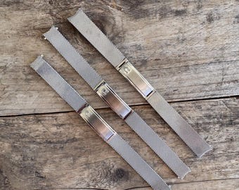 Bracciale vintage Omega in maglia d'acciaio inossidabile 7001 – 10 mm / 12 mm – 3 varianti