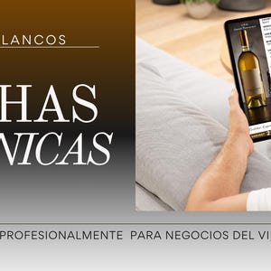 Modèle technique de vin blanc | espagnol + anglais | Toile PDF modifiable | Fiche professionnelle pour les entreprises viticoles