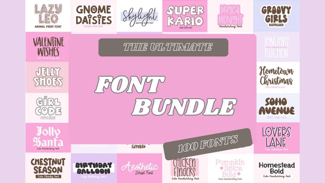 100 FONTS ULTIMATE , Huge Font Bundle, Cricut Font Bundle, Font Bundle ...