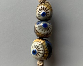 All-Seeing Eyes artisan ceramic connector bead