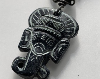 Carved Ganesha Stone Pendant Necklace