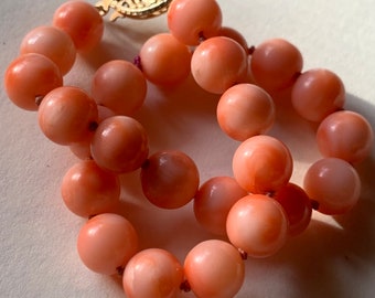 Japan Coral 7mm Bead Bracelet Earrings