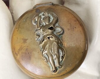 Victorian Brass Trinket Powder Box