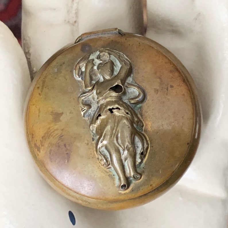 Victorian Brass Trinket Powder Box