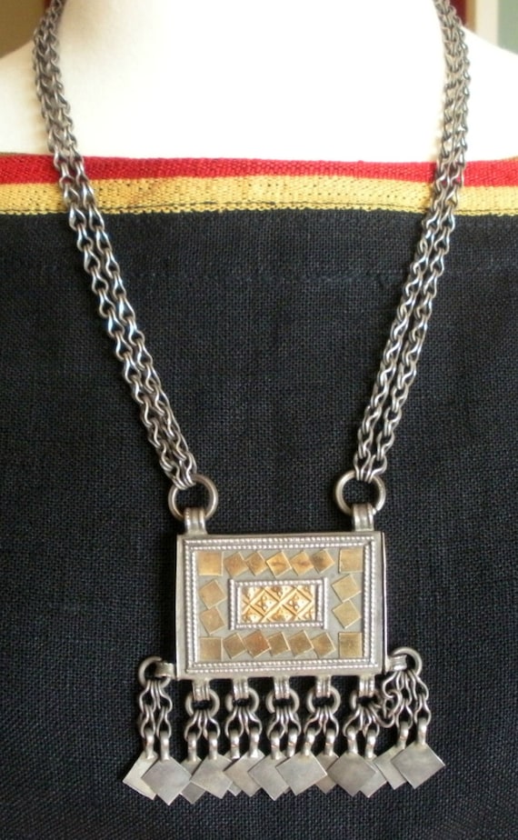 Antique Silver Koran Box Necklace Oman - image 2