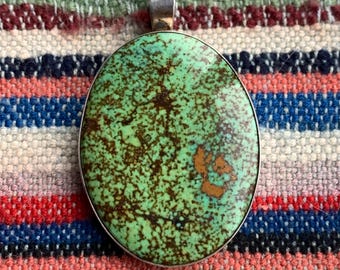 Turquoise Sterling Oval Pendant