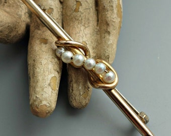 Victorian Pearl Gold Fill Pin