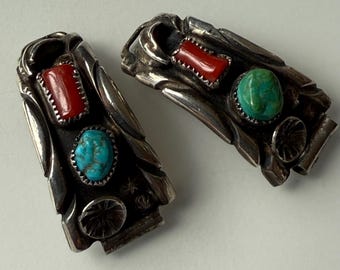 Turquoise Coral Sterling Watch Band Tips