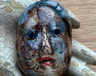 Spirit Face Ceramic Pendant Bead