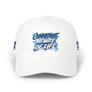 Hattkeps Engagemang är ett sätt att leva Pappakeps | Broderad hatt med manusgrafik, bär engagemang i ditt liv