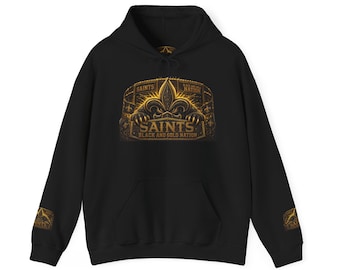 Saints Fleur-de-Lis Black and gold nation Graphic Hoodie | Black and Gold Sports Logo, team pride, game day fun