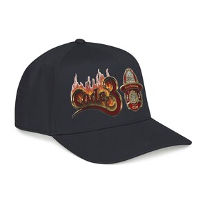 Code 3 Firefighter Emergency code printed Emblem Baseball Cap, Fire Station Badge, Flames image 14