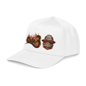 Code 3 Firefighter Emergency code printed Emblem Baseball Cap, Fire Station Badge, Flames image 13