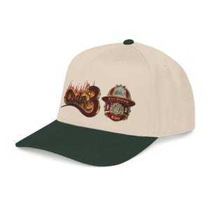 Code 3 Firefighter Emergency code printed Emblem Baseball Cap, Fire Station Badge, Flames image 4