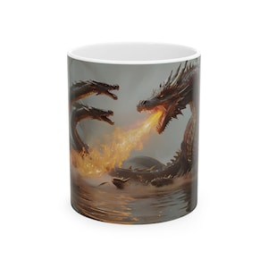 Personalized Mug, Coffee Mug, Dragon-Themed Ceramic Mug, Fantasy Coffee Cup, Gift for Adults, Fantasy Art Collection, Home Decor