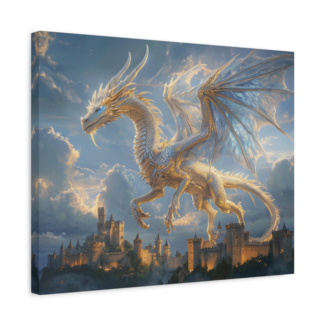 Fantasy Dragon Canvas Art Print, Mythical Home Decor - Etsy
