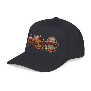 Code 3 Firefighter Emergency code printed Emblem Baseball Cap, Fire Station Badge, Flames image 15