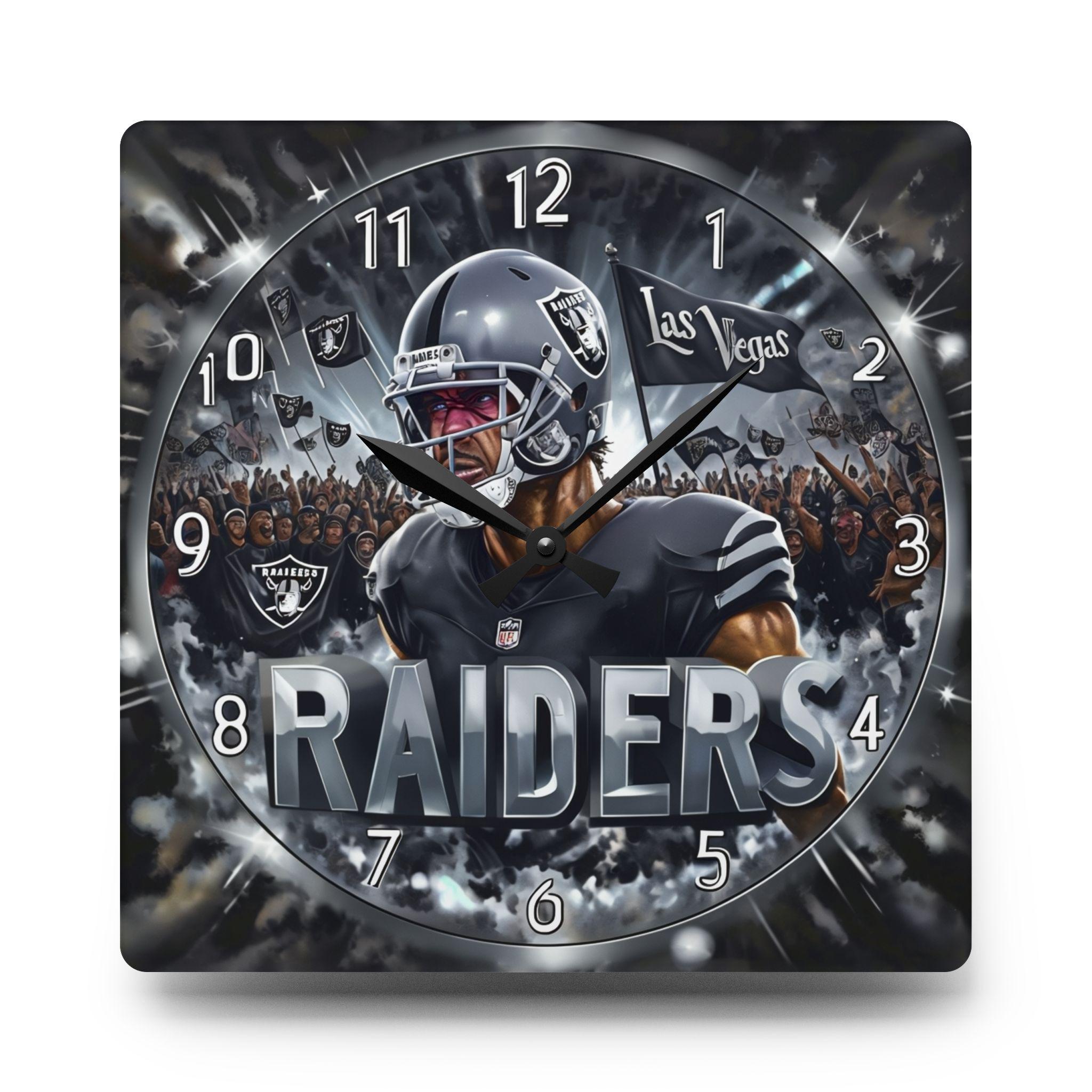 アクセサリー LA Raiders NFL PENNANT CLOCK 1988 VTG Raiders Football NFL Team Vintage 1988 Pennant Wall