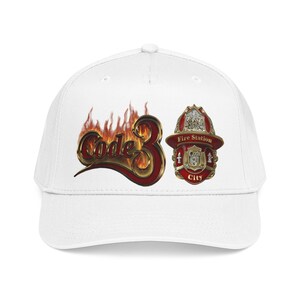 Code 3 Firefighter Emergency code printed Emblem Baseball Cap, Fire Station Badge, Flames image 11