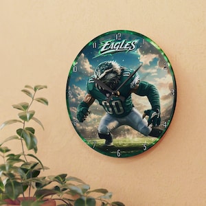 Eagles-Themed Acrylic Wall Clock - Perfect for Game Day Decor, NFL Fan Gift, Sports Room Accent, Football Lover Wall Art, Team Spirit [...]