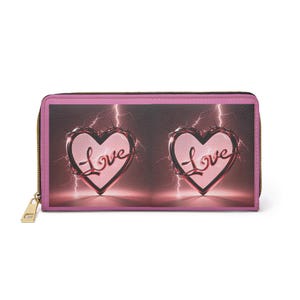 Carteira feminina Carteira feminina com zíper Carteira romântica Carteira com zíper Love Presente perfeito para o Dia dos Namorados Estilo de carteira Personalize